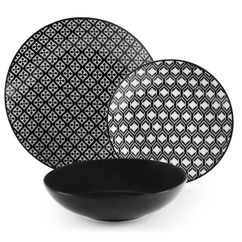 Acquista online Monochrome service from 18 plates, porcelain and stoneware ceramics Excelsa